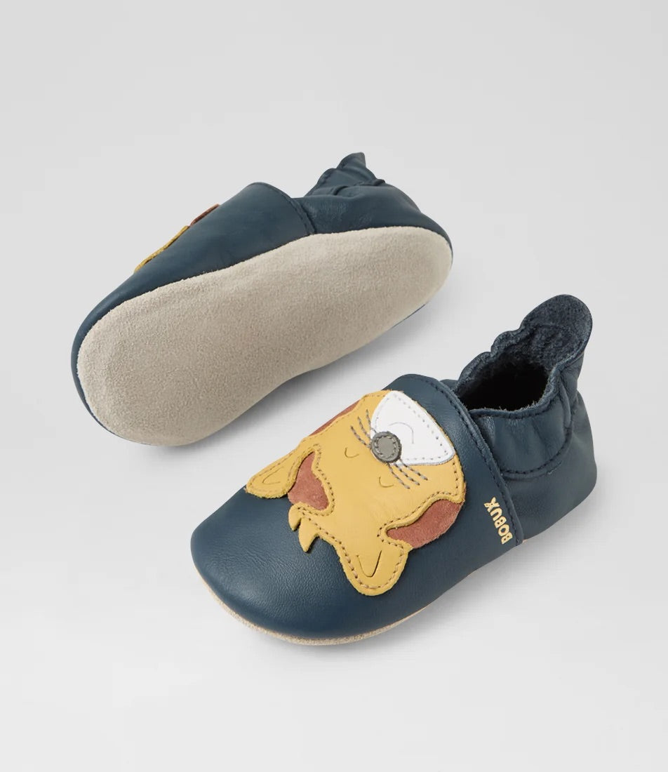 Leopard - Soft Sole - Navy