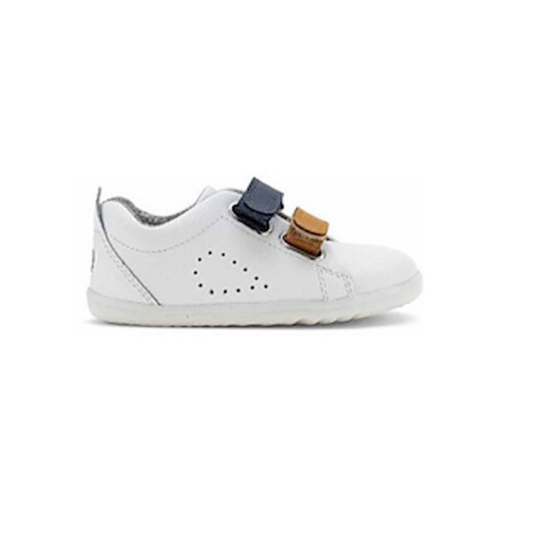 Grass Court Switch - Step Up - White (Navy + Butterscotch)