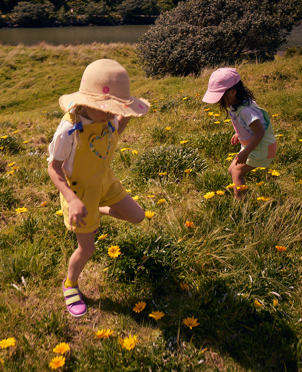 Solartopia - Image of girls wearing Bobux Grass Court shoes in Orchid